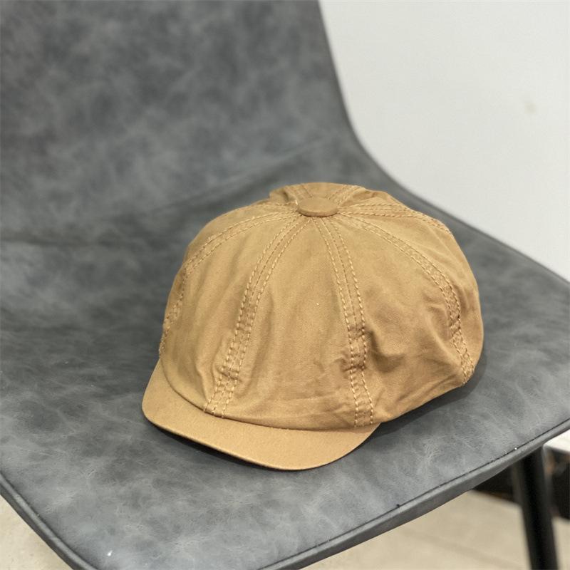 JYL TS DIY Washed Beret Women Spring Korean Solid Color Painter Hat Cotton