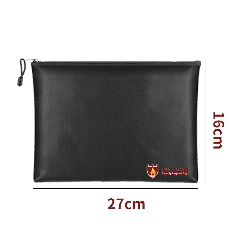 No Fire File Bag Waterproof Fireproof Large Capacity Briefcase A4 Invoice Contract Information Office Storage File Bag Fireproof and Waterproof 27*16 (Small)