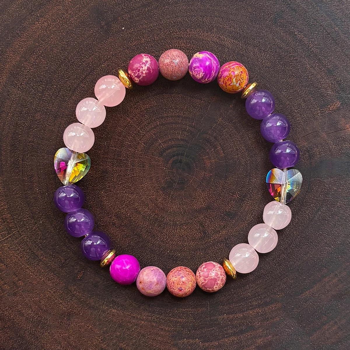 

1 шт./Браслет Силы и Защиты из Императорской Яшмы и Кристалла Любви, Браслет ручной работы для мужчин и женщин, Культивируйте Внутренний Мир 18cm