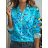 Elegante Damenhemden 2026 Vintage Floral Print Frühling Herbst Bluse Reverskragen Bluse Damen Langarm Locker Lässig Hemden