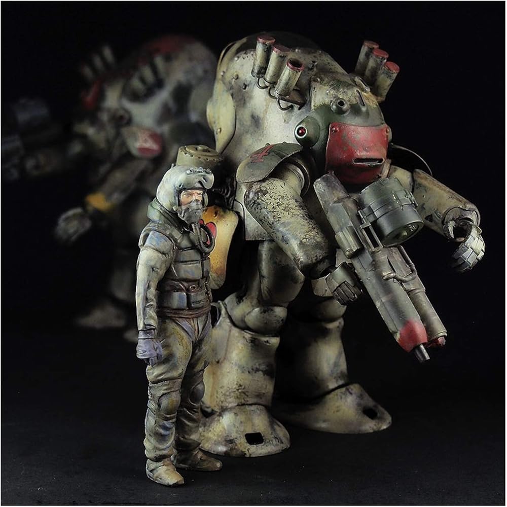 Hasegawa Maschinen Krieger MK44 Moon Surface Heavy Armor Combat Suit with Smart Gun 1/20 Scale Plastic Model Kit