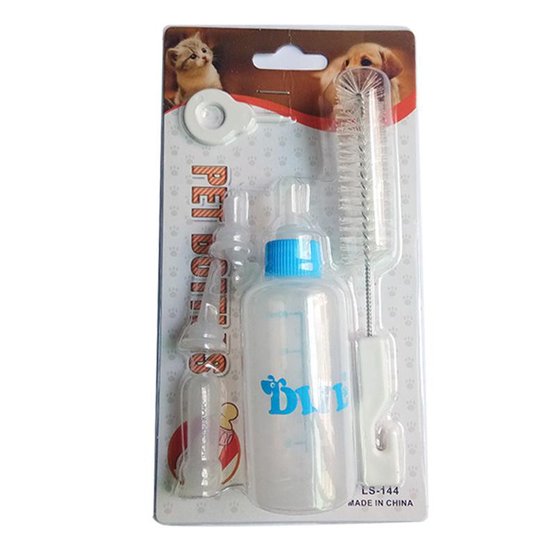 2026 New 60ML Mini Pet Nursing Bottle Set with 5 Silicone Nipples for Kittens Puppies Rats Small Animal Feeding KTY