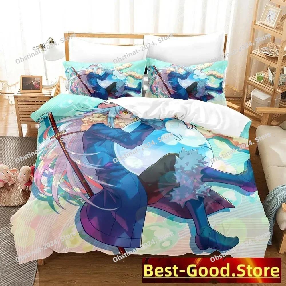 Rimuru Tempest Bedding Set Single Twin Printed Bed Set With Pillowcase Bed Duvet Cover Single Double Queen Super King Size