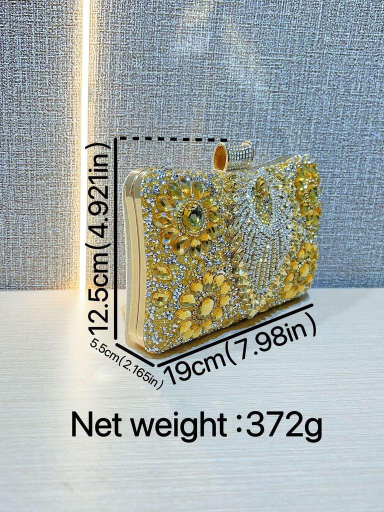 Heavy-duty Rhinestone Crossbody Evening Bag - Elegant Women's Clutch for Special Occasions