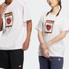 Adidas Originals Charr Morita Collection Cartoon Logo Print Sports Tee Unisex Tops Pink HZ5355