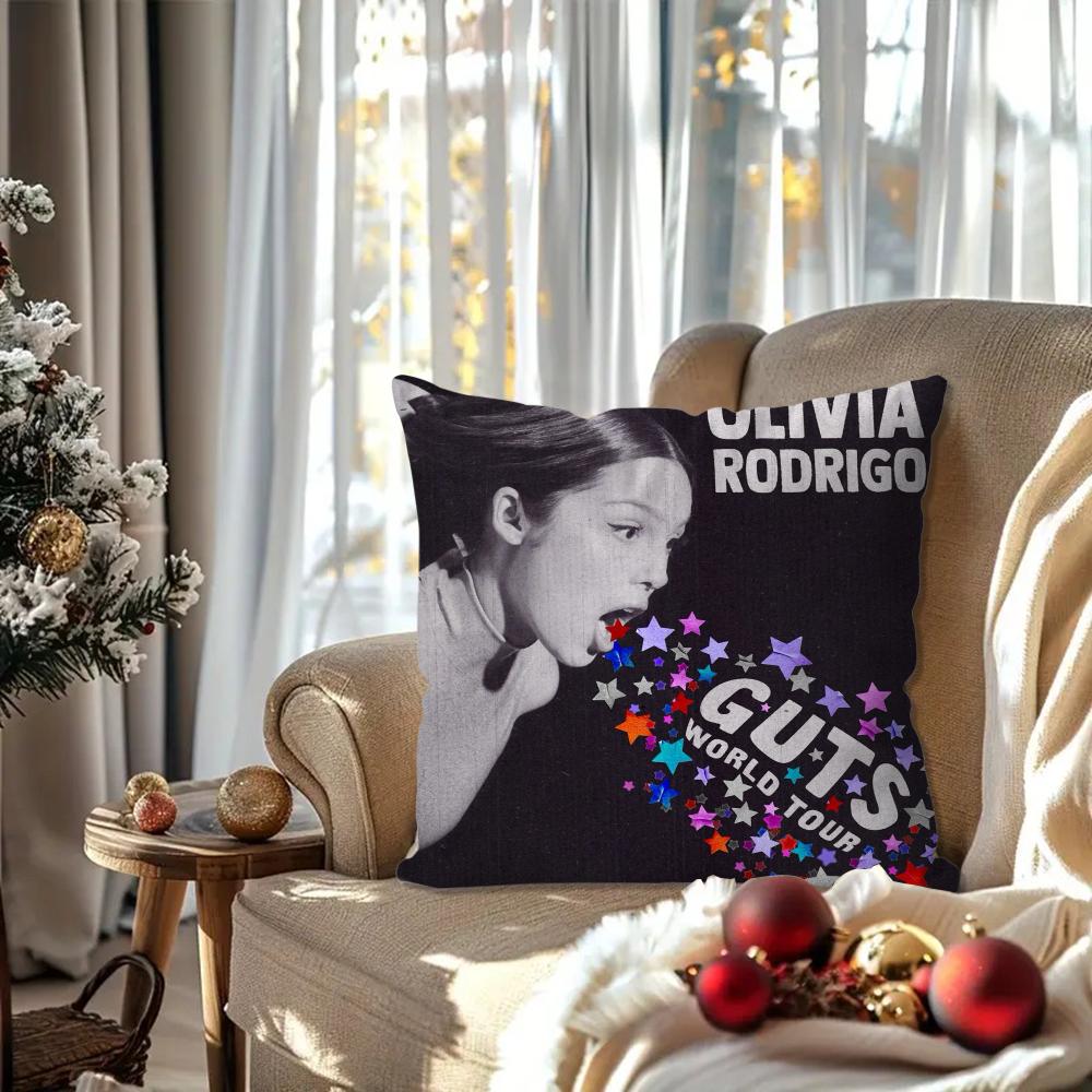 O-Olivia Singer R-Rodrigo Pillow Case Square Pillow Bedroom Sofa Leisure Comfort Cushion Car Living Room Home Decoration 40X40