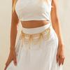 Metallic Color Pattern Waist Chain Heart Solid Electroplated Waist Belt Nightclubs
