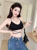 #Summer New Sexy V-neck Polka Dot Printing Chest Wrap Beautiful Back Cross Strap Design Fixing Belt Chest Pad