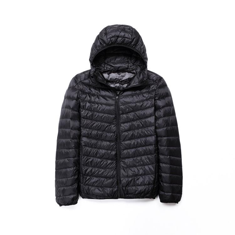 Men Autumn Winter Warm Lightweight Hooded Cotton Jacket Fashionable Short Casual Portable Stand Collar