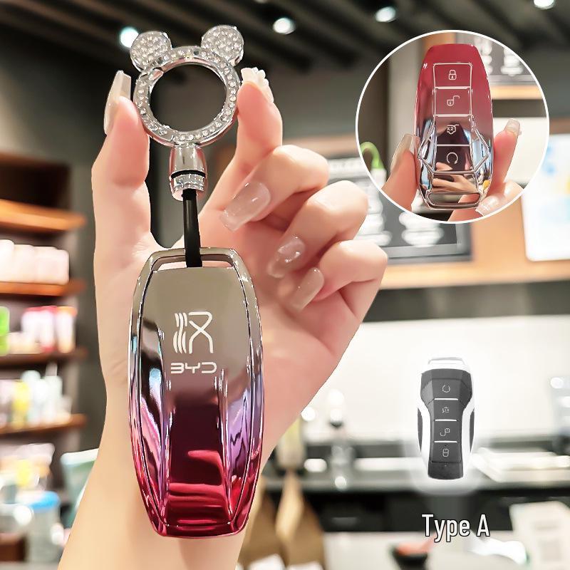 BYD Key Case for Han, Dolphin, Seagull, Mini, Yuan, Tang, Song Pro, and Qin Plus.