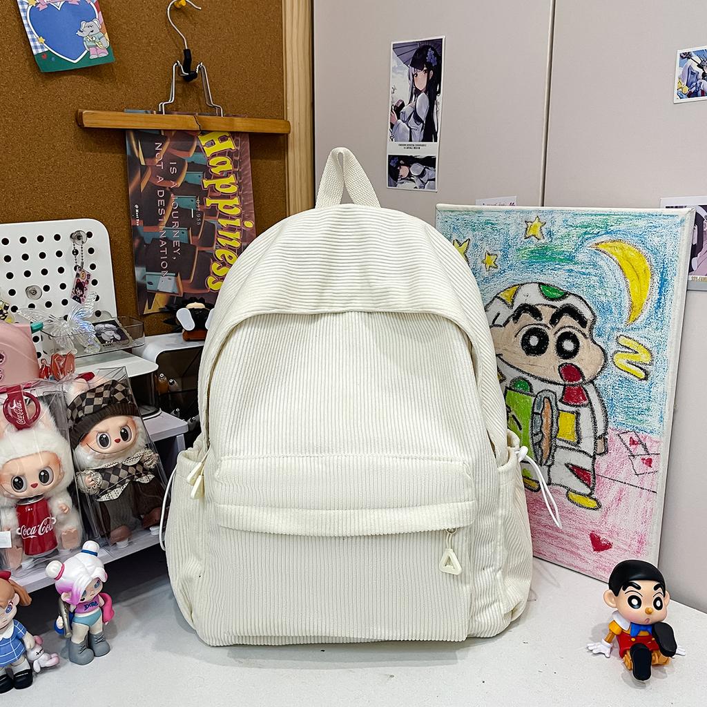 Schultasche große Augen Cordruck Rucksack hoher Wert Damen niedliche Studenten Schultasche Freizeit Einfach Rucksack mit großer Kapazität