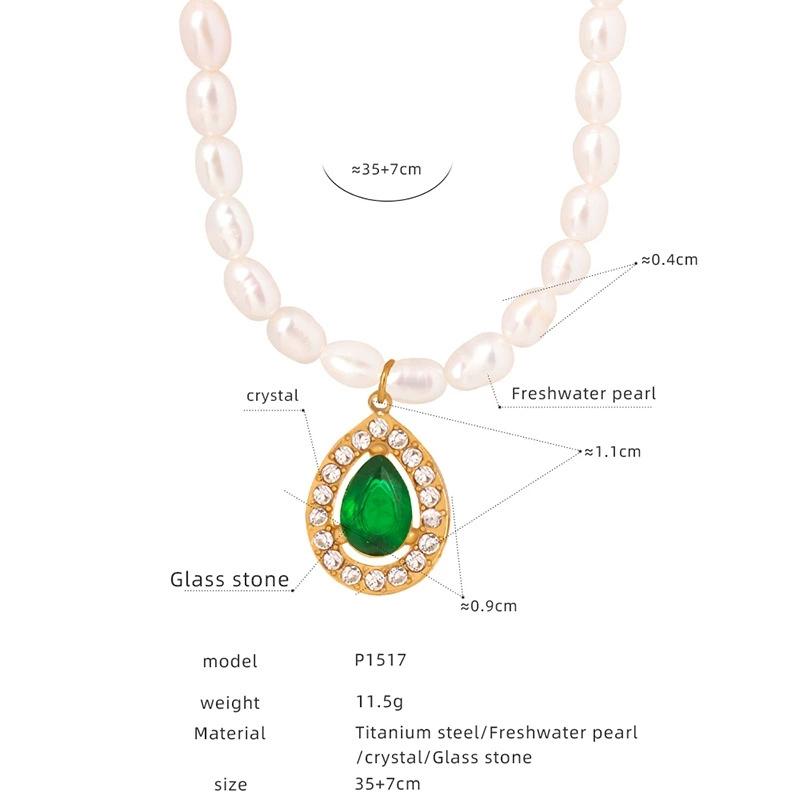 LT-P1521 New Retro Style Light Luxury French Pendant Necklace Titanium Steel 18K Gold/Silver Plated Zircon Heart Shape Jewelry