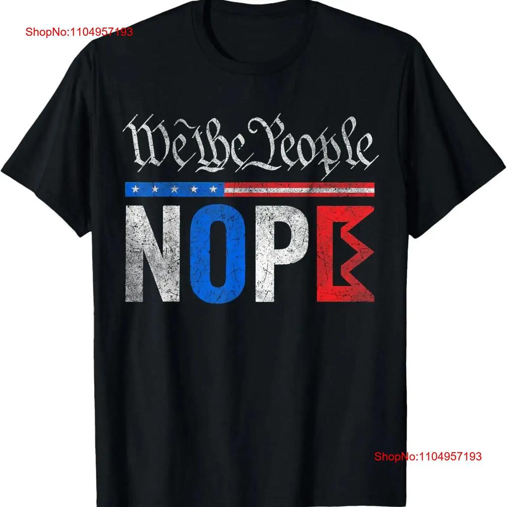 No Kings Nope Protest Distressed USA Design vintage T Shirt vintage Washed Stylish Breathable Soft Slightly