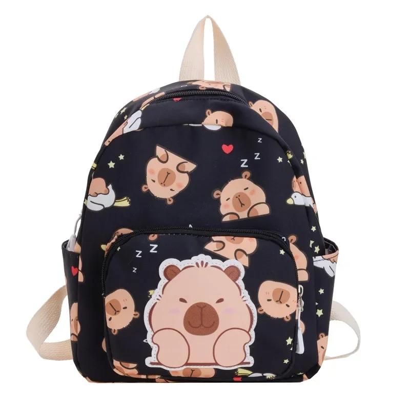 Capybara Cartoon Printting Backpack School Bag For Cute Kids Breathable Gift