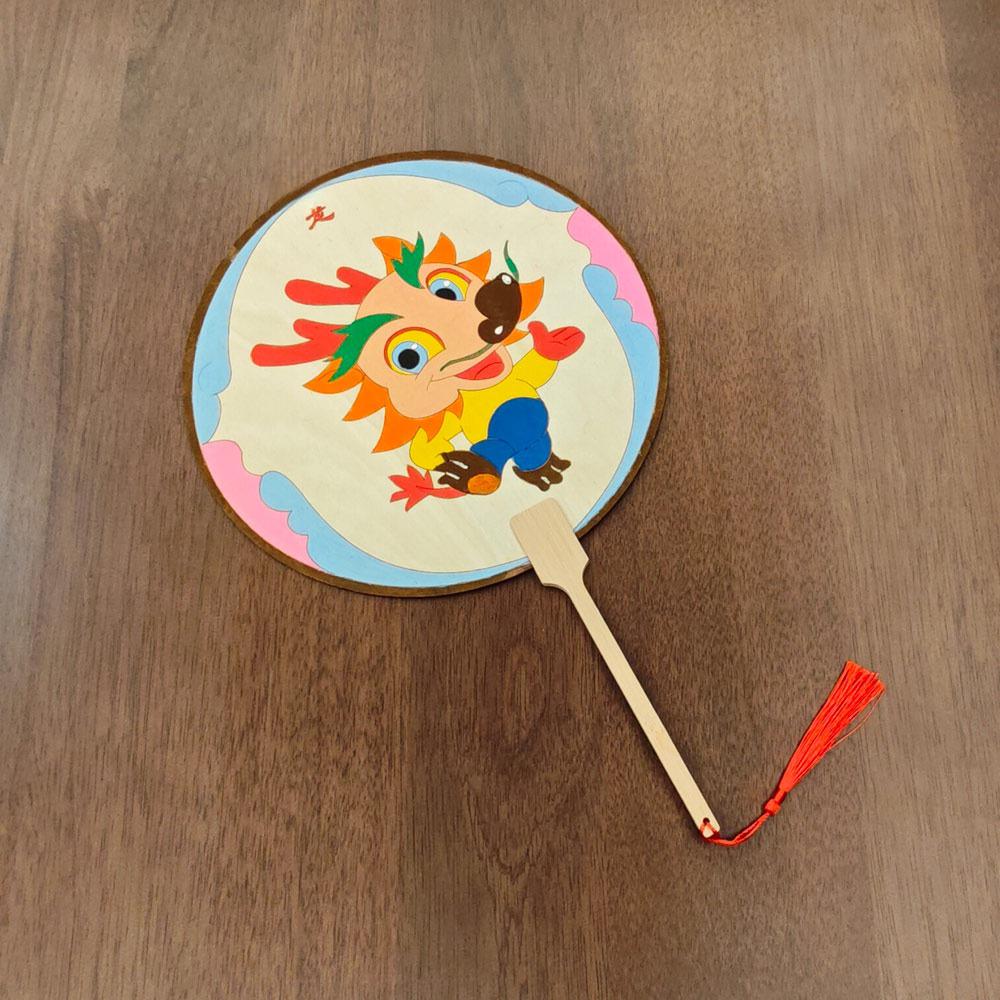 Chinese Zodiac DIY Wooden Fan: Children s Coloring Kit for Creative Parent-Child Interaction