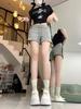 2025 Women's Summer High Waist Slimming Loose Straight-Leg Drawstring Shorts - Black Casual Versatile Sportswear