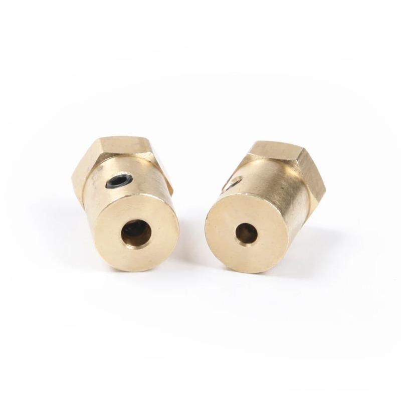 10pc 3/4/5/6/7mm Shaft Motor Flexible Coupling Tyre Wheel Brass Hex Coupler Set&wrench