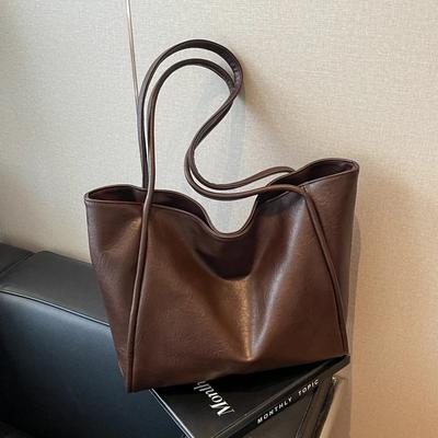 Casual PU Tote Bag Tote Bag Solid Color Fashion Tote Bag Fashion Shoulder Bag