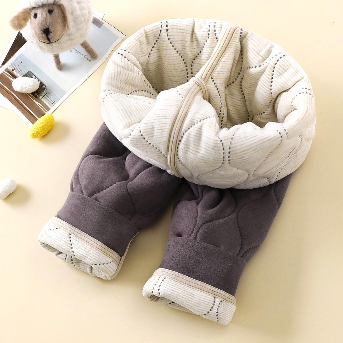 

Детские стеганые термобрюки на флисовой подкладке - Теплые, утолщенные, унисекс, осенне-зимняя школьная форма. 130 cm серый