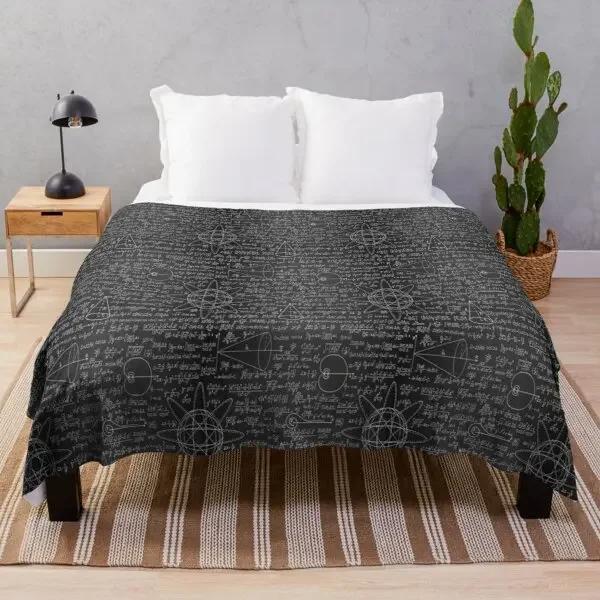 Mathematical Formula Flannel Throw Blanket Funny Math Blanket Queen Size for Couch Bed Sofa Decor Super Soft Cozy Warm Bedspread