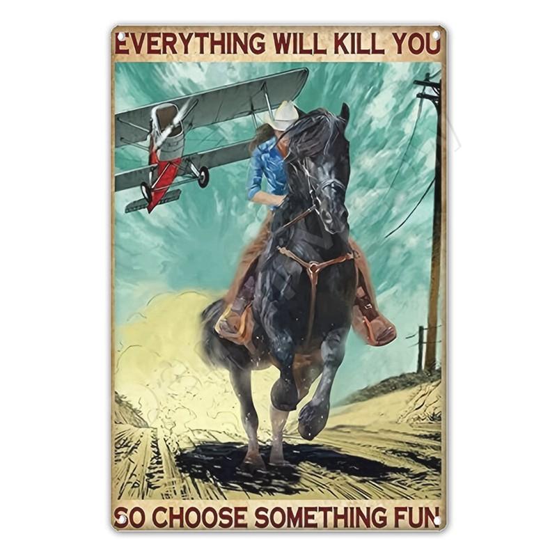 West Cowboy Tin Sign, I'm Your Huckleberry Vintage Metal Sign, Wall Art Poster, Dominic Sign for Bar, Garage, Cafe, Decor