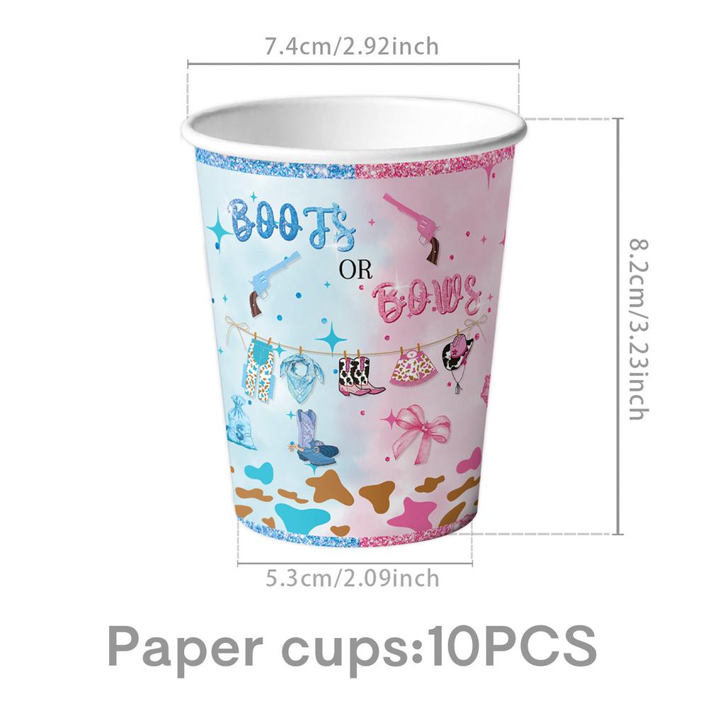 Popular Gender Reveal Theme Party Supplies Denim Style Gender Decoration Arrangement Props Tableware Banner