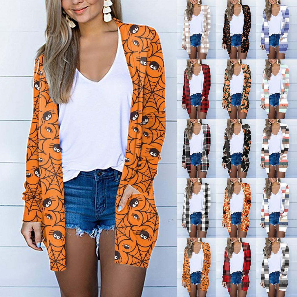 Womens Open Front Fly Away Cardigan Sweater Long Sleeve Plus Pockets Loose Drape