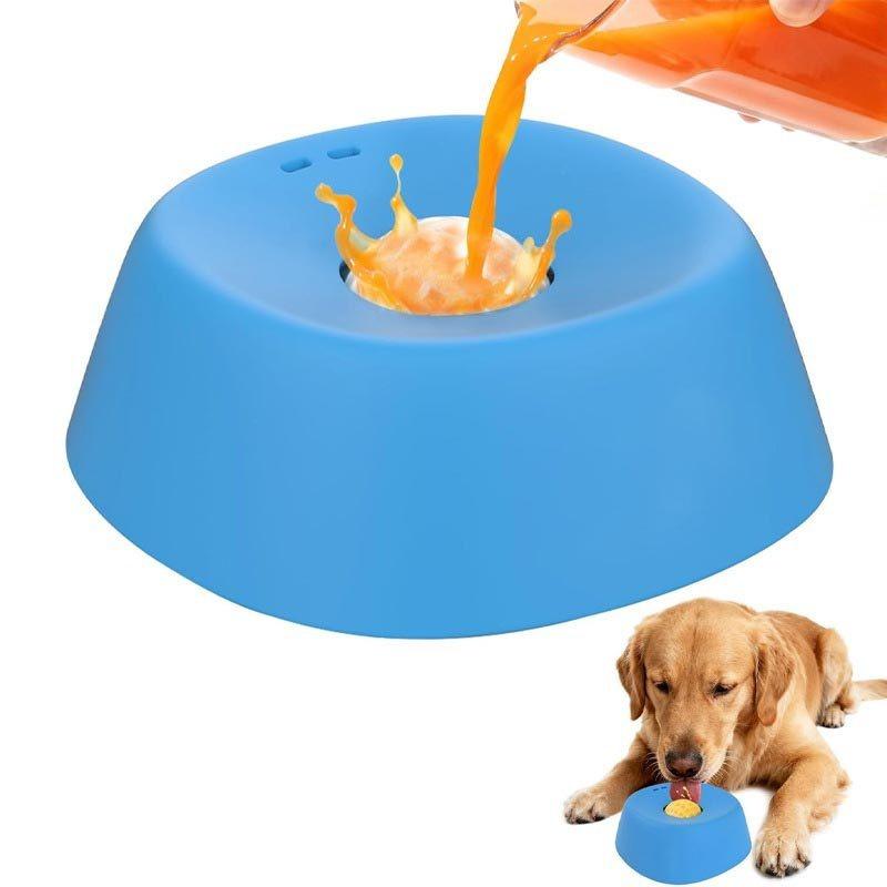 Langsam-Fresser Hundeleckschale für flüssige Leckerlis mit unterhaltsamem Ball-Design Knochenbrühe Joghurt Spender für kleine Hunde Welpen