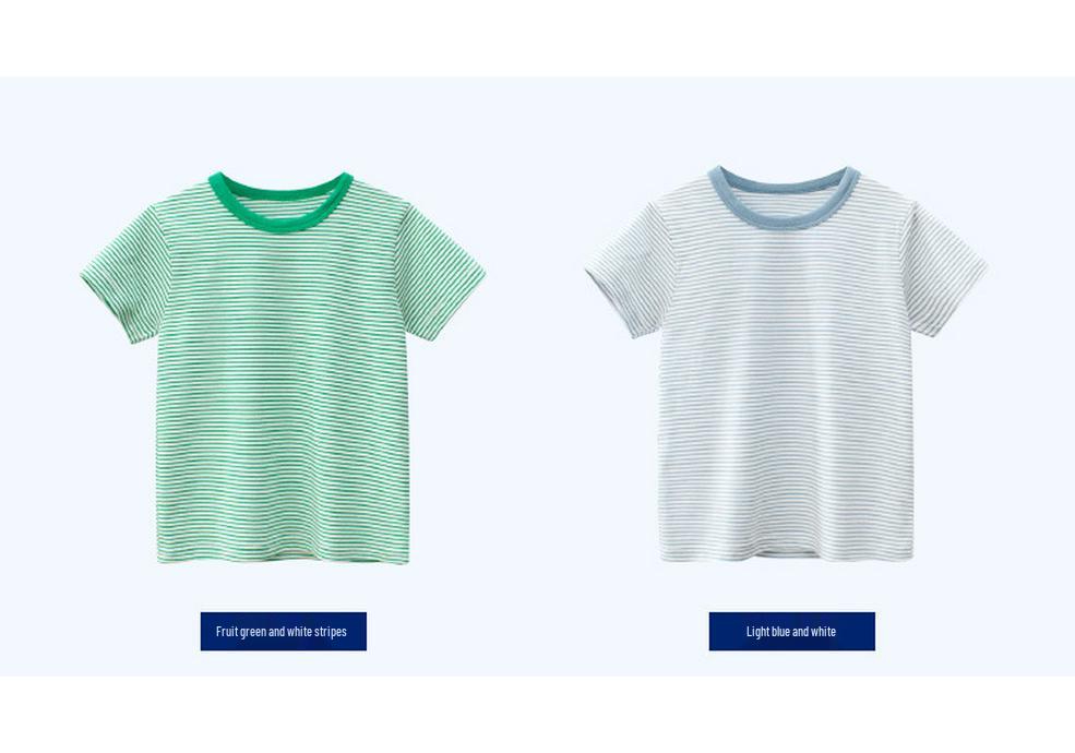 2022 Summer Korean Style Kids' Striped Short Sleeve T-shirt One Piece