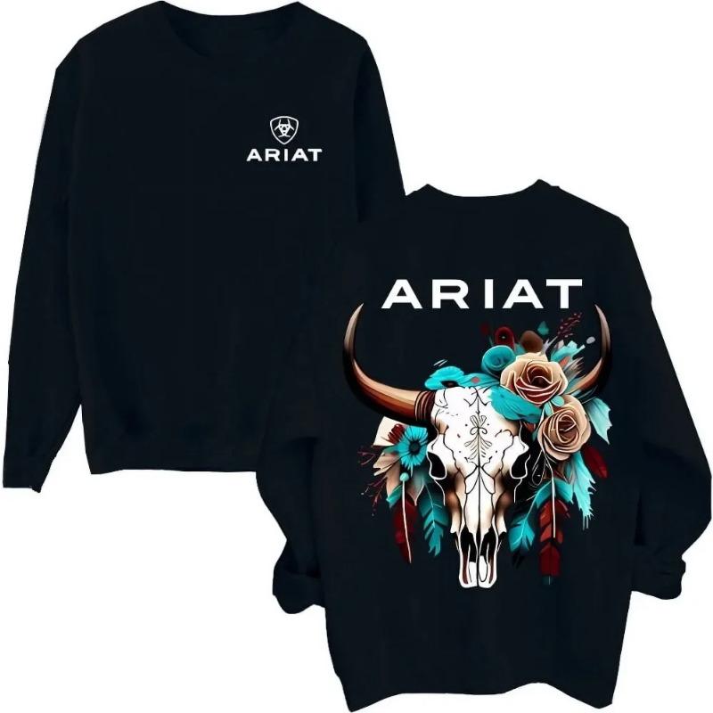 

Толстовка Ariat с рисунком черепа дикого быка и замысловатыми цветочными узорами. Повседневные толстовки, пуловеры и свитшоты с длинными рукавами для мужчин. S чёрный