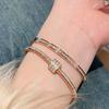 Rose Gold Women's Titanium Steel Bracelet Set - Non-Fading, Bestie Style