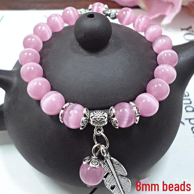 Armband mit Kristall-Katzenaugenperlen im Ethno-Stil für Damen