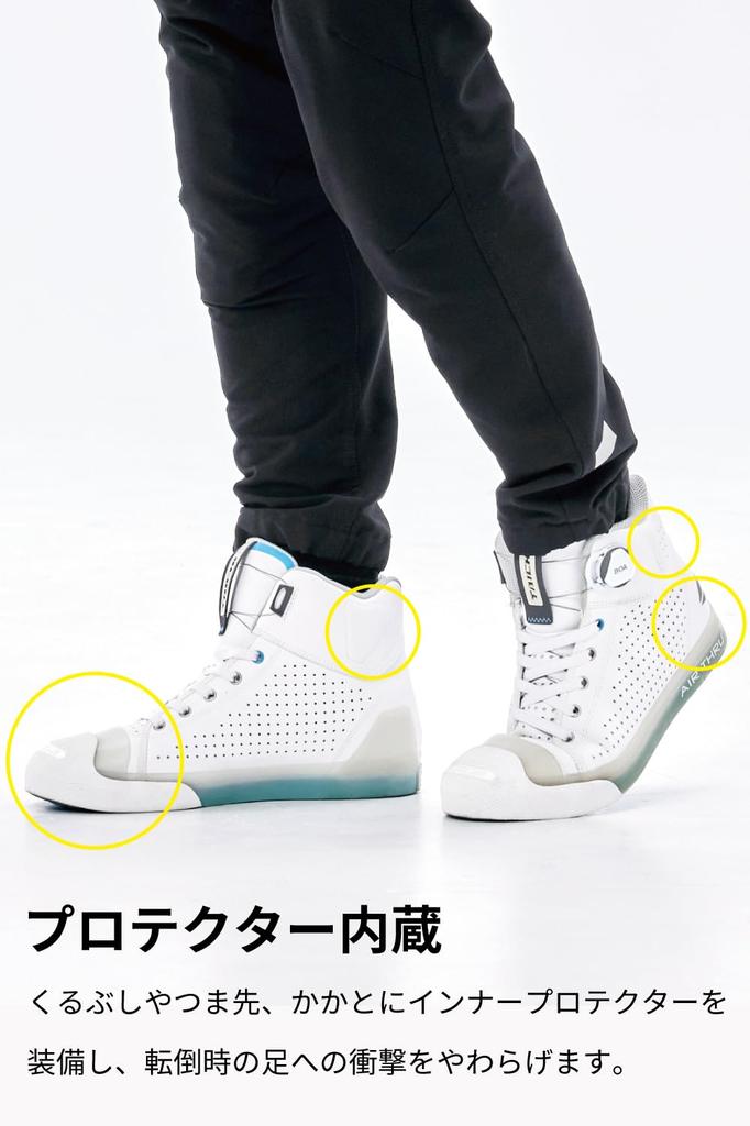 RS Taichi Motorcycle Riding BOA Vibram Shift Hoop Air RSS012 Size Shoes, Breathable, Air-Thru, Built-in Protector, Dial, Sole, Guard, Shoes, White,