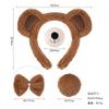 Adults Kids Plush Cartoon Animal Bear Headband Tail Tie Birthday Party Cosplay Costume Accessories Christmas Halloween Headwear