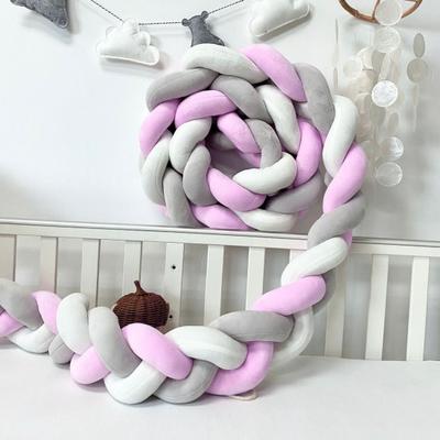 Knot Ball Pillow Braided Crib Bumper European Knit Baby Bed Rail Cover Soft