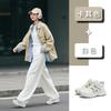 Foam sole leather little white shoes women's spring new sports Forrest Gump shoes women's thick sole heightening casual dad shoes