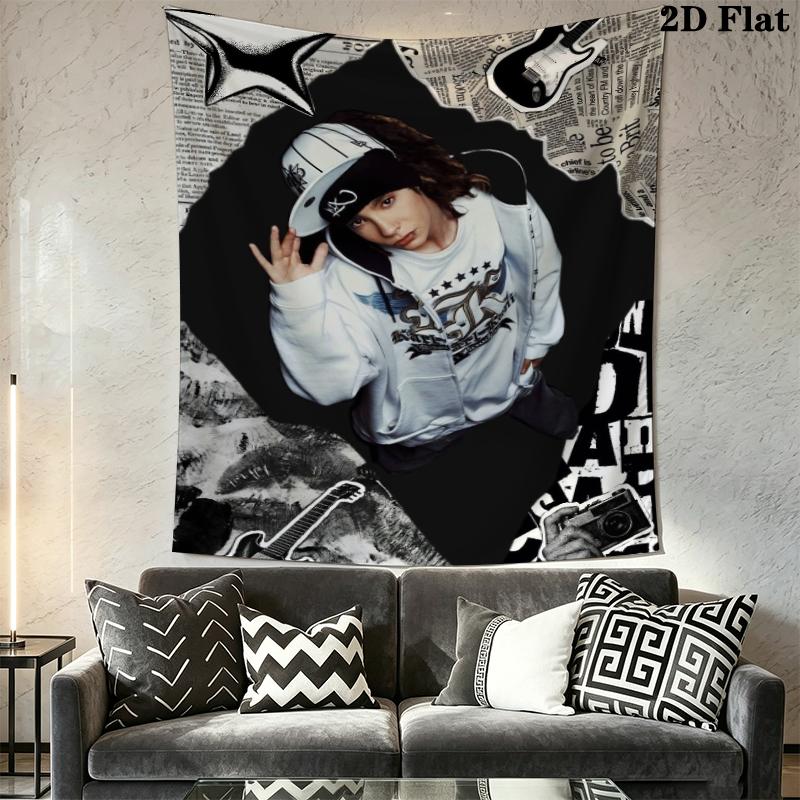 Tom Kaulitz Wall Tapestry Aesthetic Wall Hanging Printed Fabric Blanket Decorative Tapestries for Bedroom Living Room Home Decor