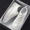 Spring New Men's Shoes, Fashionable and Versatile Lace Up Sneakers, Leather Comfortable and Casual Board Shoes