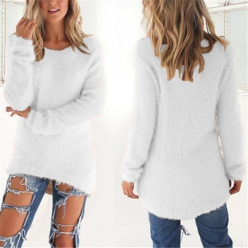 Womens Clothes Autumn and Winter Sweaters Casual Long Sleeve Sweaters Ladies O-neck Shirts Cotton Pullover Loose Sweaters