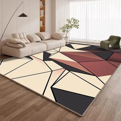 Tapis Géométrique Moderne Décoration Salon Chambre à Coucher Tapis Doux Antidérapant Grand Tapis Velours Court Bureau Tables Basses Tapis de Sol