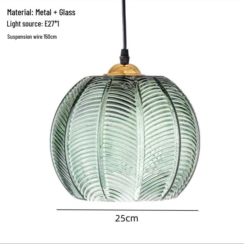 Modern Green Leaf Glass Pendant Light for Dining, Restaurant, or Bedroom