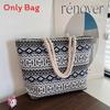 Trendy Dualsided Ethnic Style Canvas Tote With Hidden Pocket For Everyday Carry