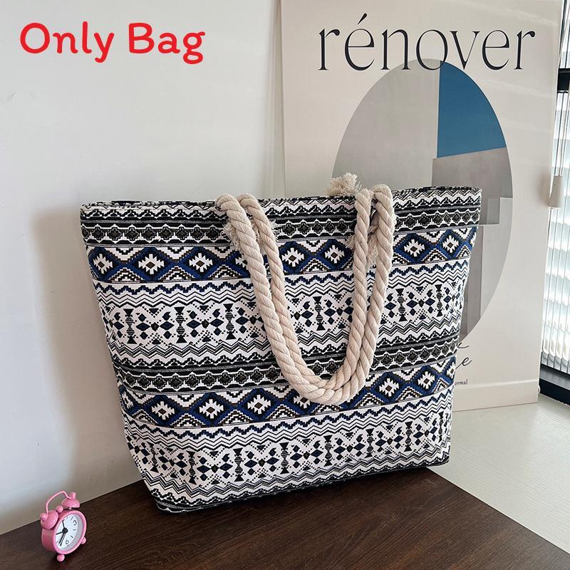 Trendy Dualsided Ethnic Style Canvas Tote With Hidden Pocket For Everyday Carry