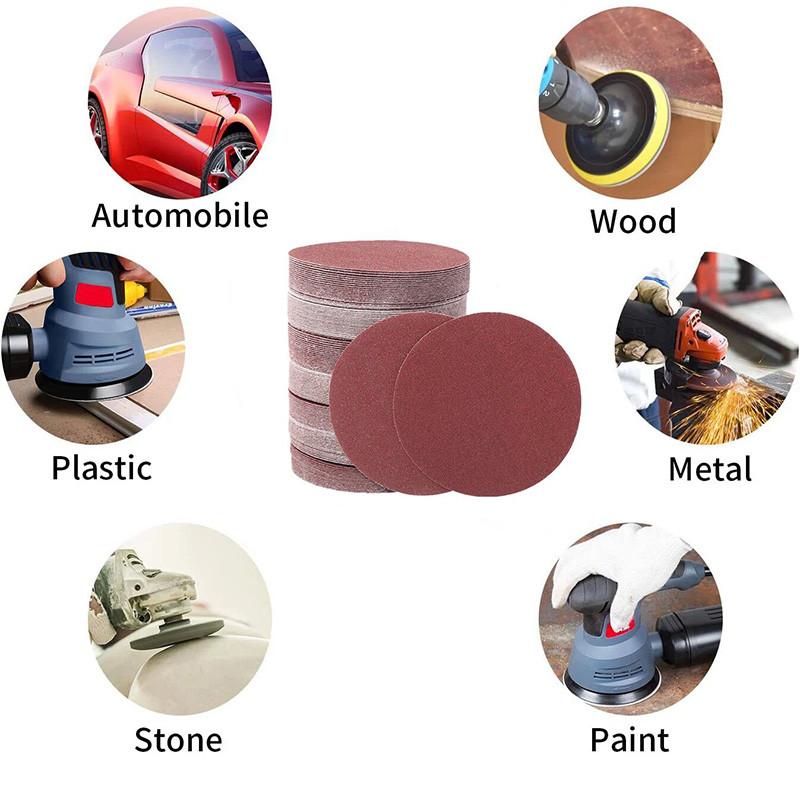 100PCS Sanding Discs Round Abrasive Sandpaper Grit 800-3000 Sanding Belt Paper Polish Pad Angle Grinder