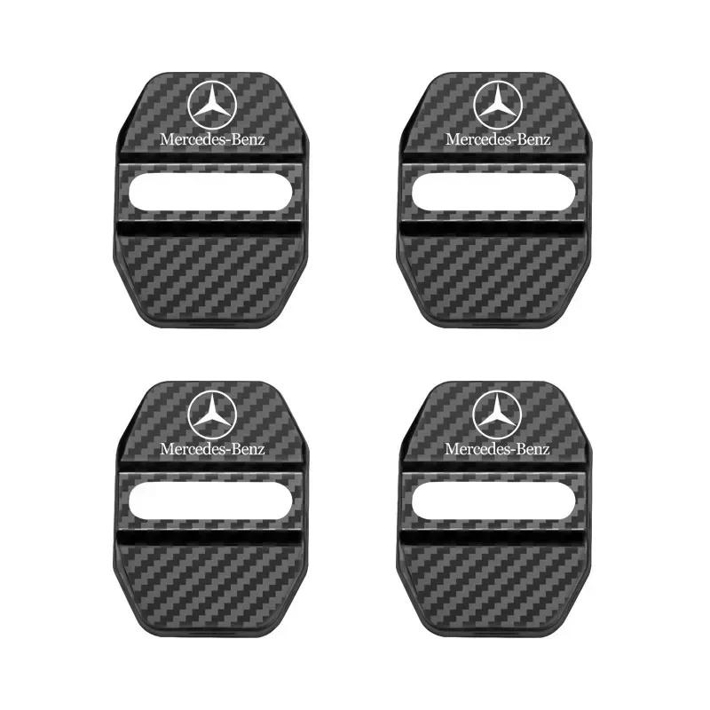 DQY2   4PCS Car Styling Car Door Lock Covers stikcer Case for Mercedes Benz New B/C/E Class A Class C200L GLC GLK CLA GLA Accessories