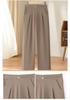 Stylish Ice Silk High Waisted Pants for 50-Year-Old Women - Loose, Elastic, Straight-Leg Summer Casual Wear