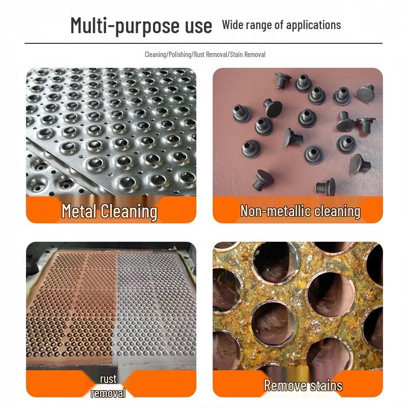 Industrial Rust Removal and Polishing Brush with Handle - Stainless Steel and Copper Wire for Inner Hole Sanding
