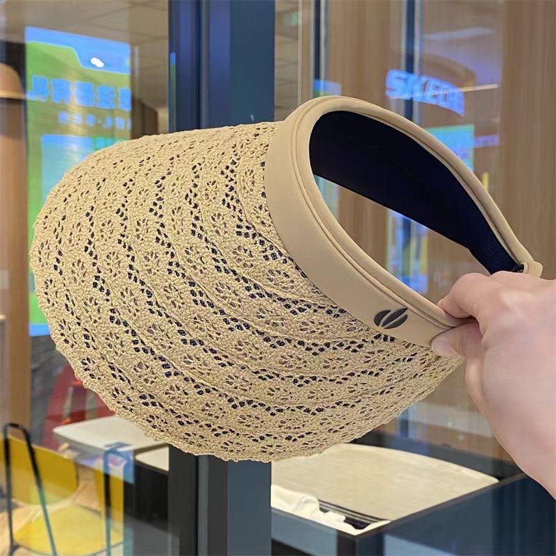Summer Lace Sun Protection Empty Top Hat Women's Outdoor Travel Fashion Versatile Sun Hat Vacation Beach Sun Hat