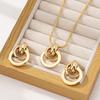 3Pcs/Set Fashionable Metal Geometric Circle Women's Jewelry Set, Versatile Design, Suitable for Daily Wear and Various Occasions