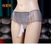 Japanese large size lace thong men's stockings panties jj set transparent sexy temptation open crotch briefs